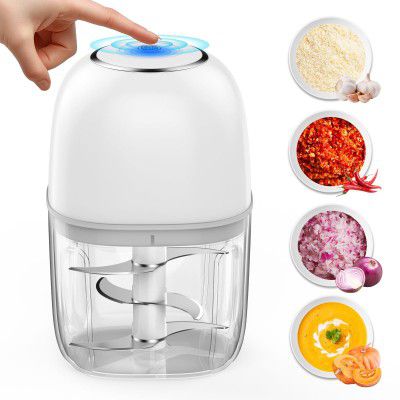 Yelogash 350ML Rechargeable Mini Electric Chopper with 6 Stainless Steel Blades