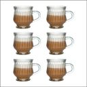 Yera 120ml Glass Tea Cup with Exquisite Design - Glass Cup with Design, Set of 6...