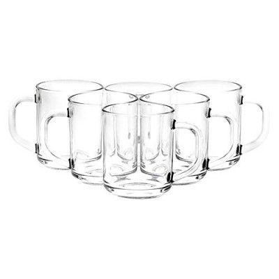 Yera Glass Cups and Mugs - 6 Piece, Clear, 250ml