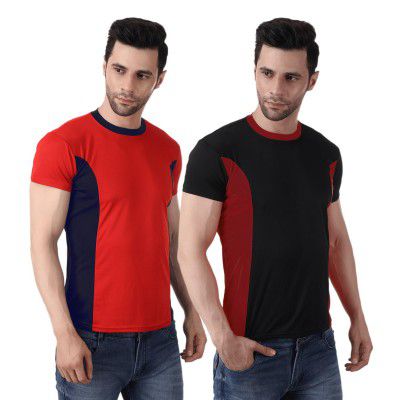 YEZI Pack of 2 Half Sleeve Round Neck Casual T-Shirt for Men