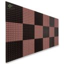 YGM Acoustic Foams® Pyramid Soundproofing Studio (Set of 18) Acoustic Foam 1'x1' - 1 Inches (Coffee & Black)...