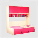 YiPi Optima Storage with Bottom Bed & Trundle Bed in Pink, Single (YP174TBOSP)...