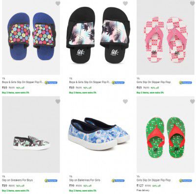 Yk Kids & Infant Footwear starts 69 | Upto 90% Off