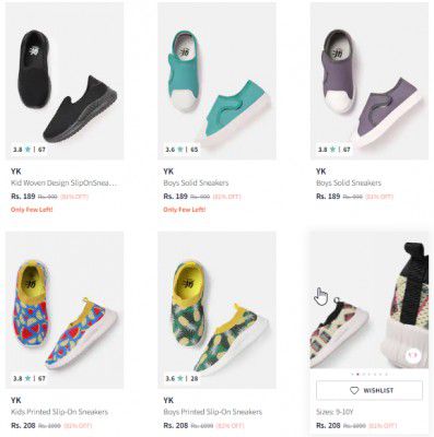 YK Kids Shoes Starts ₹189