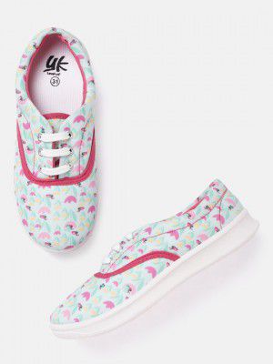 YKGirls Green Printed Sneakers