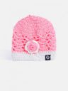 YKKids Pink & White Crochet Floral Applique Beanie...