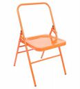 Grandwill Yoga Chair Without Cushion Seat Carbon Steel Backless Folding Chair for Iyengar Yoga, Fitness & Meditation (Orange)...