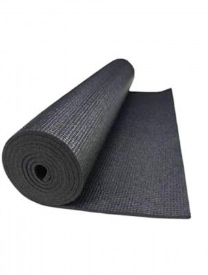 Yoga Mats for Women and Men NBR Material with Carrying Strap Yoga Mats (4mm) (Black)