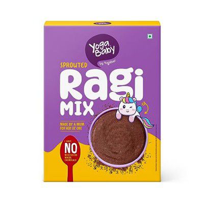 Yogababy by YogaBar Sprouted Ragi Mix, Healthy Porridge Mix for Infants, Kids, Children | Easy to Slurp Baby Foods, Tasty Cereal for Babies, Early Food, Rich in Protein, Fibre, Calcium, Iron, 250g