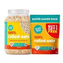 Yogabar 100% Rolled Oats 1kg (Buy 1 Get 1 FREE) | Premium Golden Rolled Oats, Gluten Free Oats with High Fibre (Rolled Oats 1 Kg Each)...