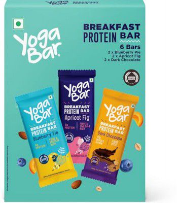 Yogabar Breakfast Bars Variety Pack | Pack of 6 Protein Bar x 45g 