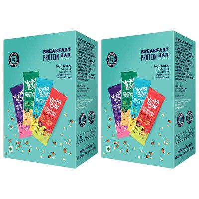 Yogabar Breakfast Protein Bars (12 Bars, Variety Pack)