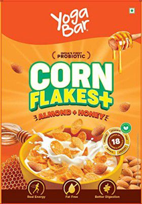 Yogabar Cornflakes Almond & Honey Healthy Crunchy Breakfast cereals with Probiotics 250g