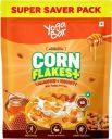 Yogabar Cornflakes with Almonds, Honey & Berries | Healthy Crunchy Breakfast Cereals with Probiotics 850g | Real Honey & Almond...