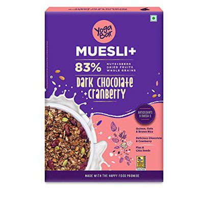 Yogabar Dark Chocolate & Cranberry Muesli with chia and flax seeds 500g