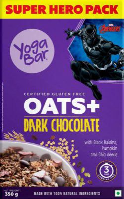 Yogabar Dark Chocolate Oats, Marvel Edition, Weight Loss Breakfast, High Protein Box (350 g)