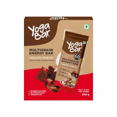 Yogabar Energy Bars Chocolate Chunk | Pack of 10 x 35g