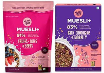 Yogabar Fruit & nuts Muesli & Dark Chocolate Muesli 500g Pouch  (2 x 0.5 kg)