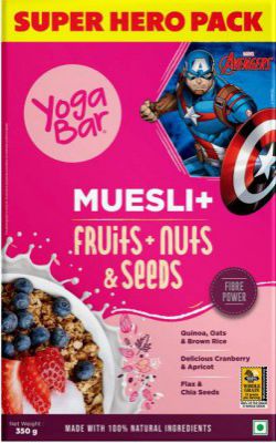 Yogabar Fruit & Nuts Muesli, Marvel Edition, Whole grain, High Protein, High Fibre Box  (350 g)