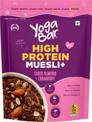 Yogabar High Protein Muesli 1kg Jar, Choco Almond & Cranberry with Probiotics & Omega-3 Jar  (1 kg)