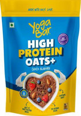 Yogabar High Protein Oats 850g | 20g Protein | Choco Almond Oatmeal |Breakfast cereal | Plastic Bottle  (850 g)