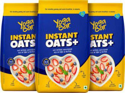 Yogabar Instant 100% Natural Gluten Free Rolled Oats Pouch (3 x 1 kg)