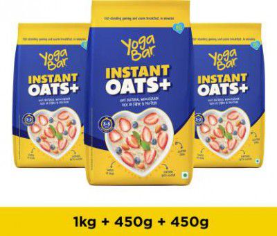 Yogabar Instant 100% Natural Gluten Free Rolled Oats Pouch  (3 x 0.63 kg)