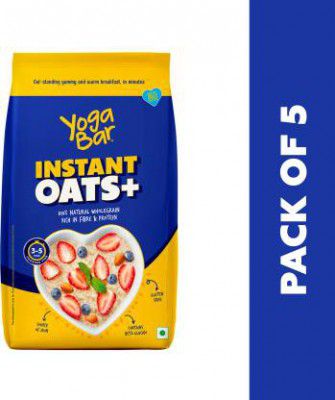 Yogabar Instant 100% Natural Gluten Free Rolled Oats - Pack of 5 Pouch  (5 x 1 kg)