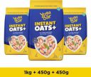 Yogabar Instant 100% Natural Gluten Free Rolled Oats Pouch  (3 x 0.63 kg)...