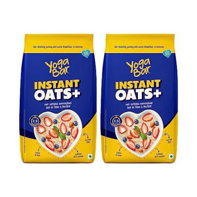 Yogabar Instant Oats | Premium Oats, Ready to Cook, Gluten Free Oats with High Fibre, 100% Whole Grain, Non-GMO, 2Kg