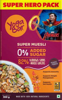 Yogabar No Added Sugar Muesli, Marvel Breakfast Edition, Whole grain Box  (350 g)