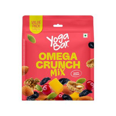 Yogabar Omega Crunch Mix - Weekly Pack 280g - Dry Fruits Mix Rich in Omega 3 - (280g, Pack of 7 x 40g)