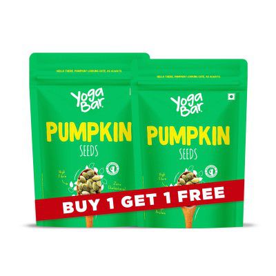 Yogabar Organic Pumpkin Seeds 1kg (500g, Pack of 2) - Buy 1 Get 1 Free 