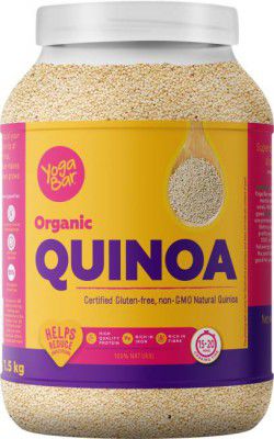 Yogabar Organic Quinoa 1.5kg - Certified Organic Quinoa for a Healthy Heart - Gluten Free Quinoa Grain - Diet Food for Weight Loss - Quinoa Organic that helps manage Sugar Levels - Superfood Quinoa  (