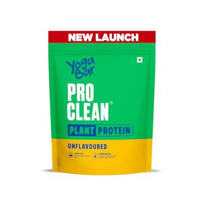 Yogabar Pro Clean Plant Protein Powder - Unflavored, 500g, Cleanest Protein - No Added Preservatives, No Added Sugar