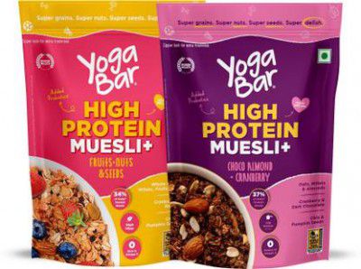 Yogabar Protien Muesli Combo| Fruit & Nut| 1.7kg |23g protein Pouch (2 x 0.85 kg)