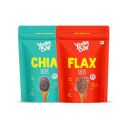 Yogabar Roasted Chia Seeds Grade - Black Calcium, Iron & Zinc Diet Food Healthy Snacks 250g, Flax Seeds 250g (Pack of 2)...