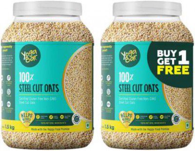 Yogabar Steel Cut Oats 1.5kg Pack of 2 Plastic Bottle (2 x 1.5 kg)
