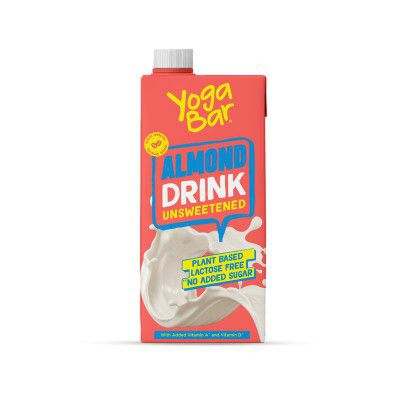 Yogabar Unsweetened Almond Drink 1 ltr | Lactose Free | No Added Sugar 