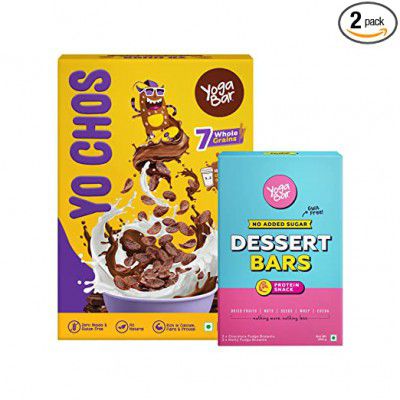 Yogabar Yo Chos Breakfast Cereals | Yogabar Dessert Bar | Variety Box of 5x40gm - (200gm)