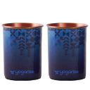 Yogarise Pack of 2 Copper Glasses (250ml Each) (Blue)...