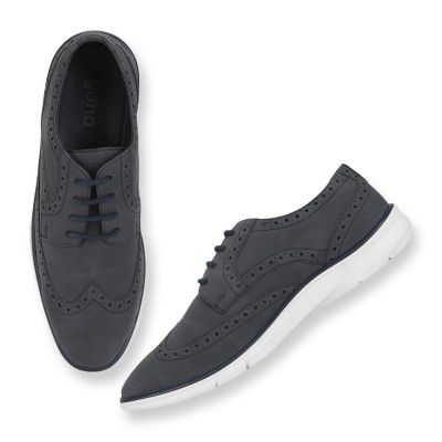 YOHO Brogue Semi-Formal Shoes for Men | Comfortable Cushioned in-Sole | Vegan Leather | Lightweight | Modern | Outdoor Casual Shoes | Office
