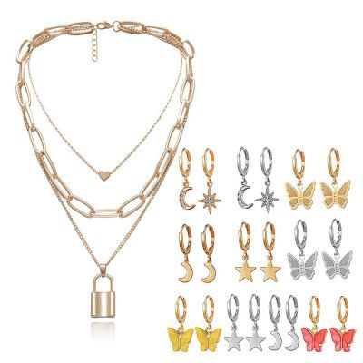 YouBella Fashion Jewellery Gold Plated Necklace and Earrings Combo Jewellery Set for Girls and Women 