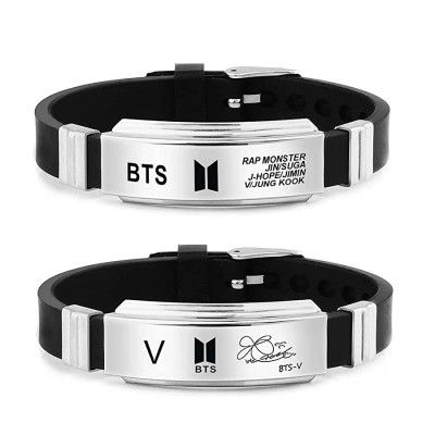 YouBella Jewellery Stylish Celebrity Wear Handmade Bracelet for Men and Boys (Black)