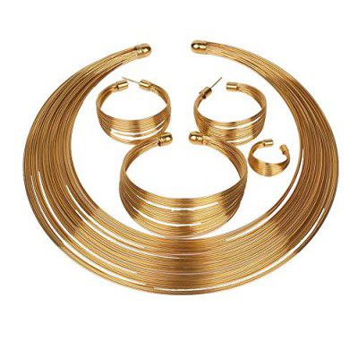 YouBella Stylish Jewellery Necklace Set (Golden) (YBNK_5773)