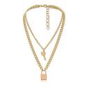 YouBella Valentine Non-Precious Metal Alloy No Gemstone Jewellery Multi Layered Gold Plated Lock and Key Necklace for Women (Gold)...