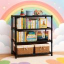 YouCopia 4 Tier Book Self Portable Book Shelf, Kids Books Racks for Home Plastic, Bookshelf for Home, Book Shelves, Stand, Organizer, Book Rack for Study Room/Library/Bedroom New (Black)...