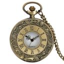Young & Forever Valentine Gift Bronze Greek Designer Pocket Watch with Chain Roman Number Dial Pendant Necklace Locket Antique Vintage Gandhi Style Pocket Watch for Men/Women...