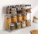 Young wolf Spice Rack Stainless Steel 2 Layer Corner Stand...