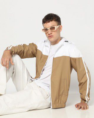 YOUSTA Men Colourblock Regular Fit Hooded Jacket
